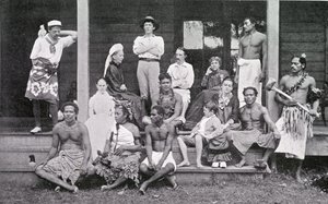 Robert Louis Stevenson con su familia en Vailima, Samoa, 1892 de John Davis